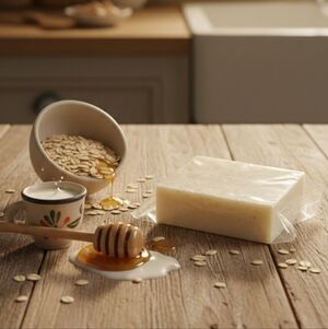 Natural Oatmeal Milk And Honey Cream Soap Bar